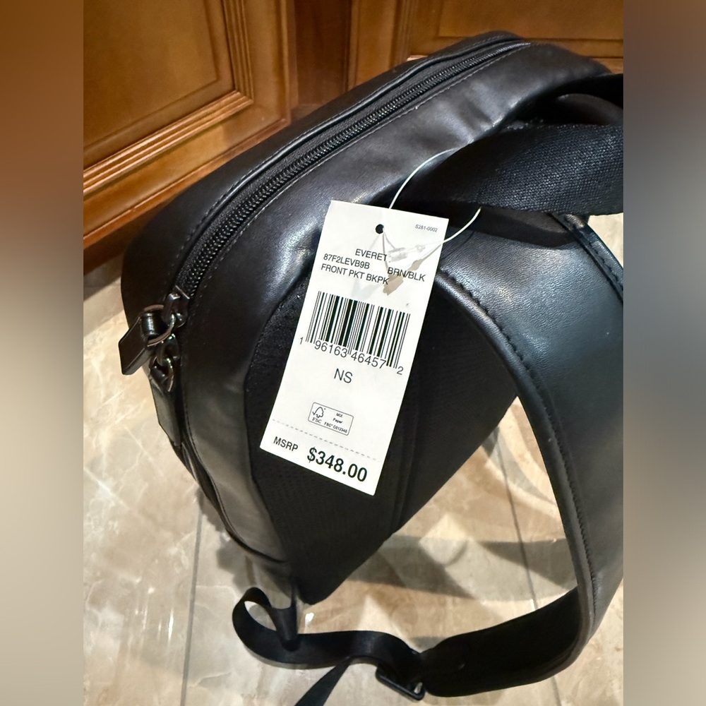 Michael Kors Everett Signature Brown and Black Backpack - Leather NWT - Picture 5 of 10